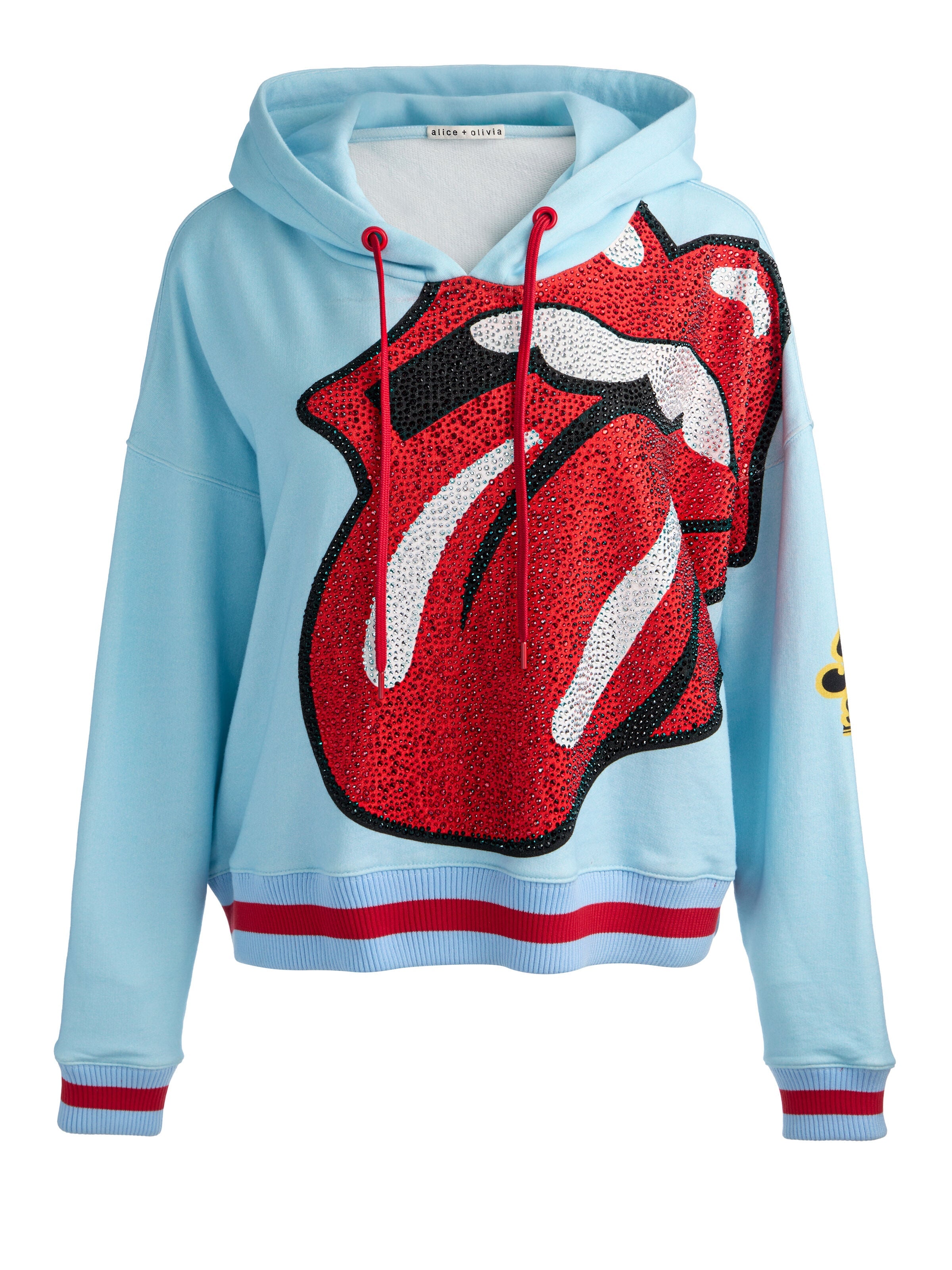 SUNNY EMBELLISHED CROPPED HOODIE-ALICE + OLIVIA