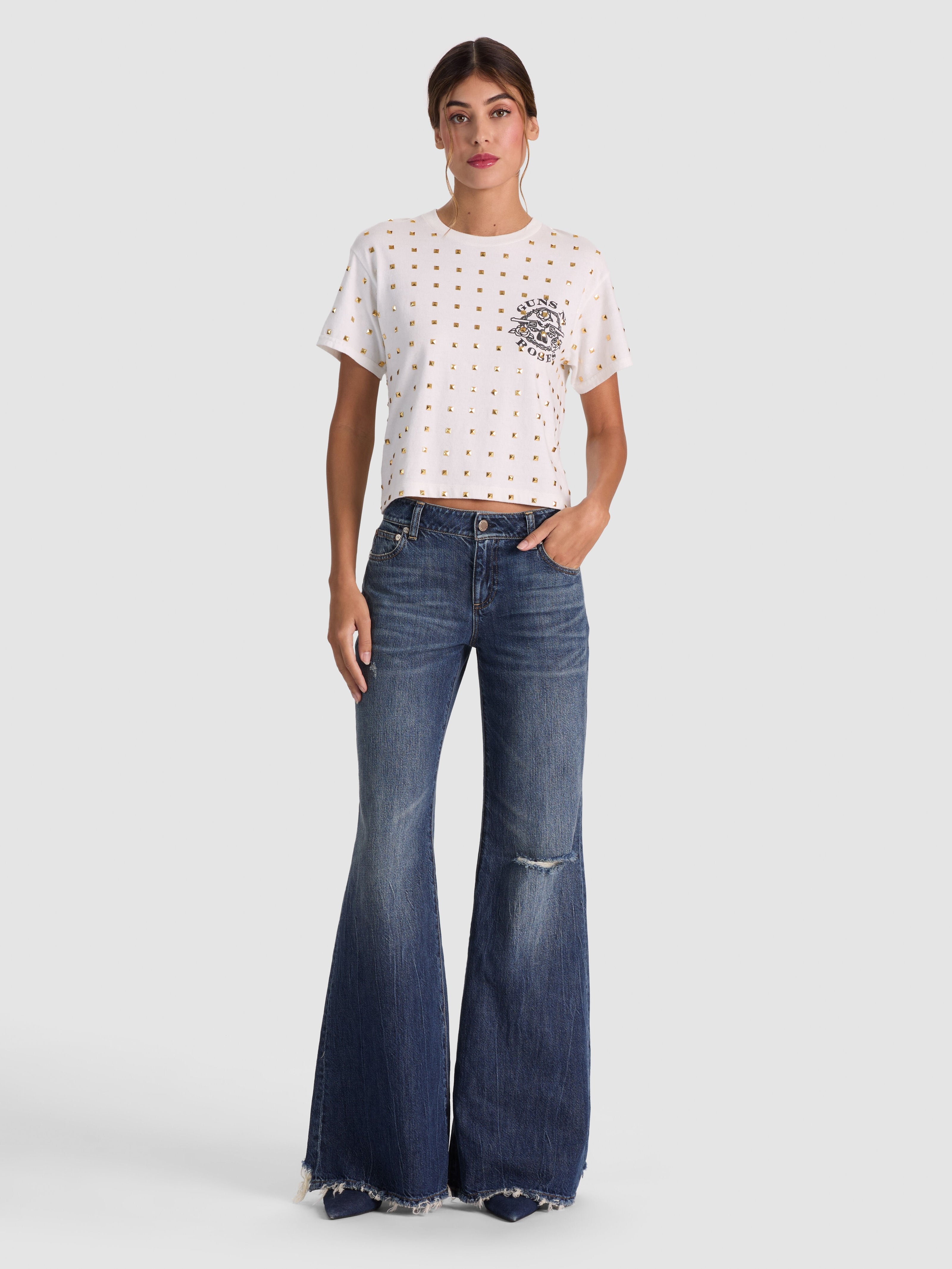 ALVERA STUDDED TEE-ALICE + OLIVIA