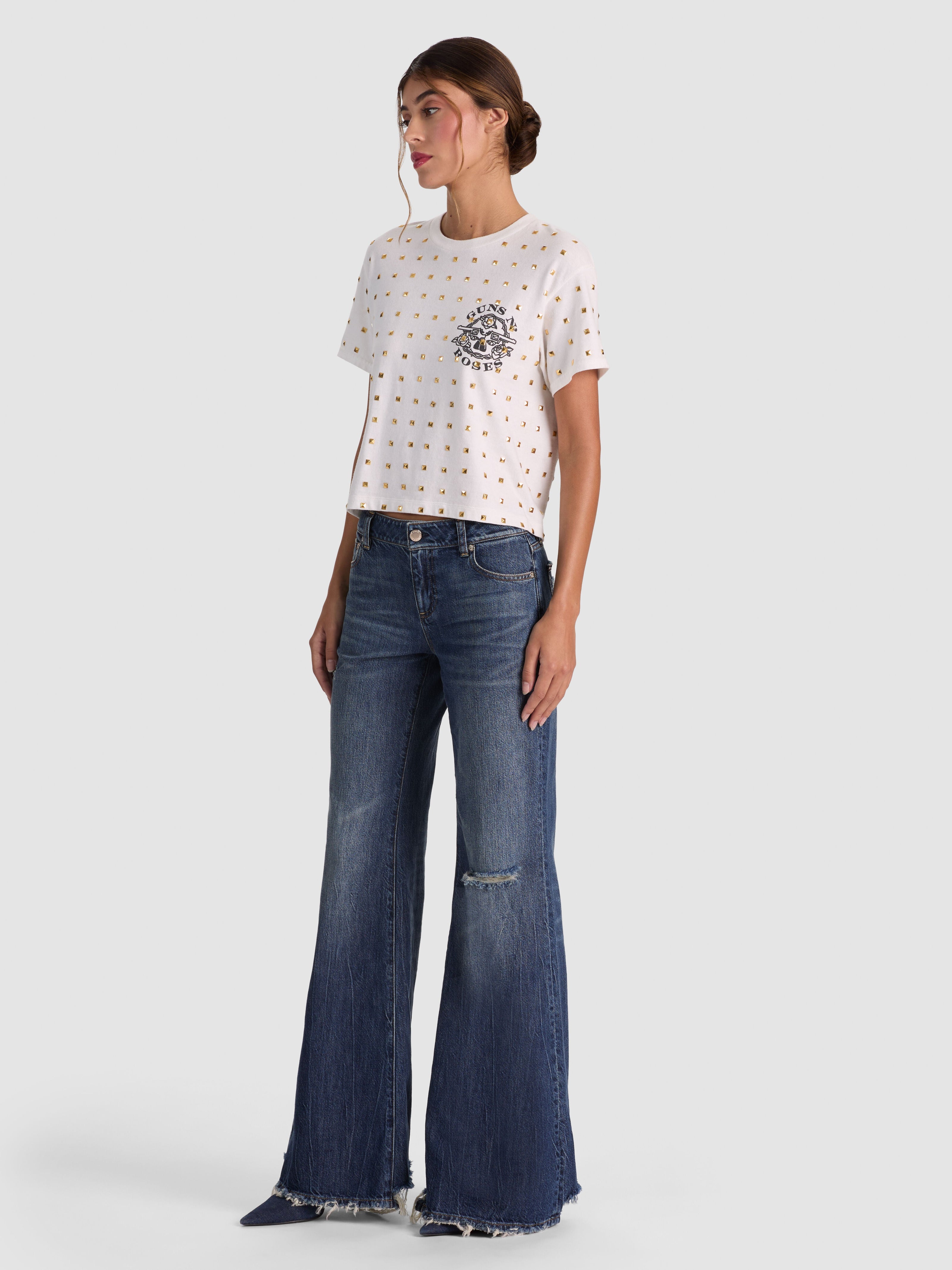 ALVERA STUDDED TEE-ALICE + OLIVIA