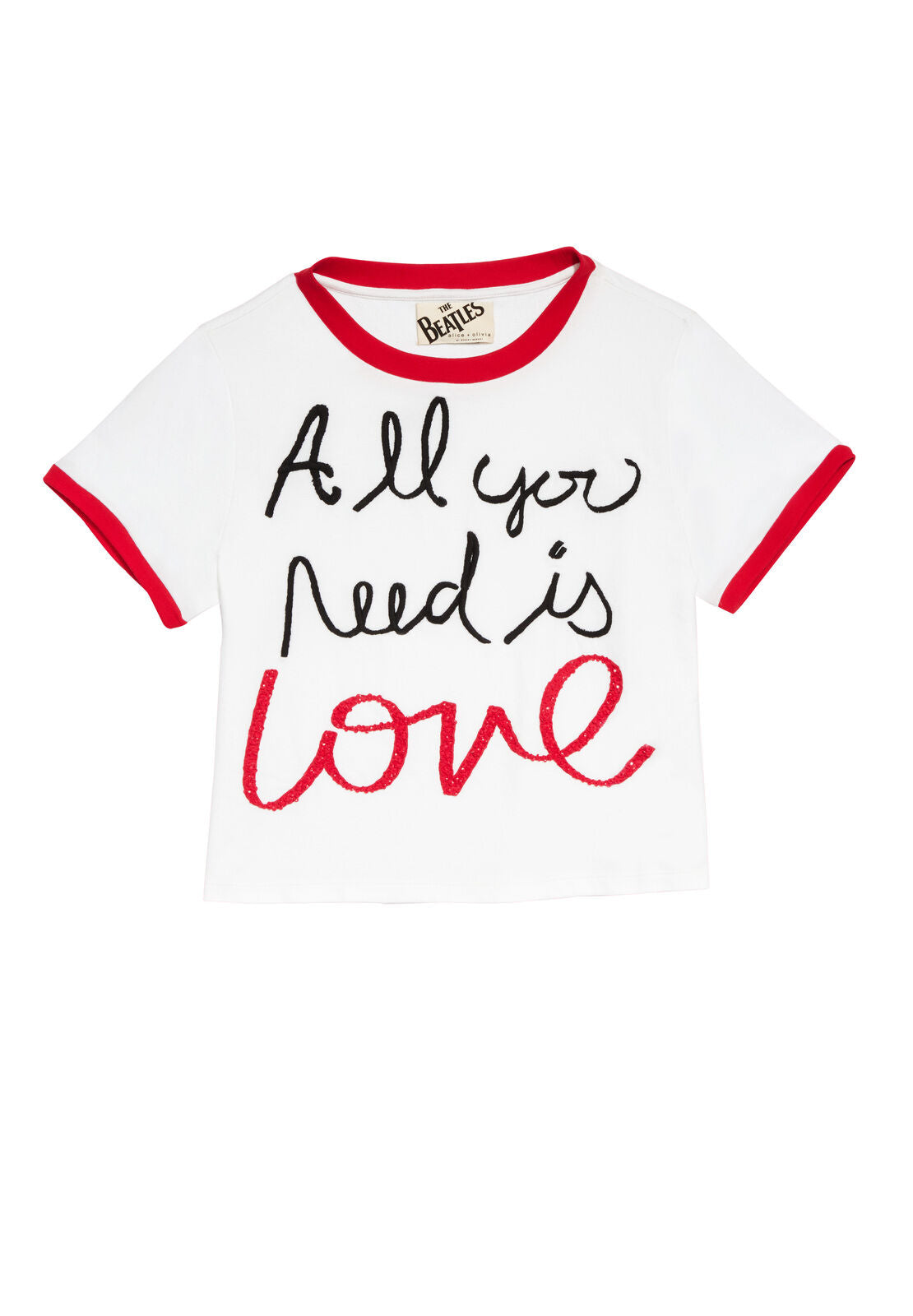 RYLYN EMBR SHORT RINGER TEE-ALICE + OLIVIA