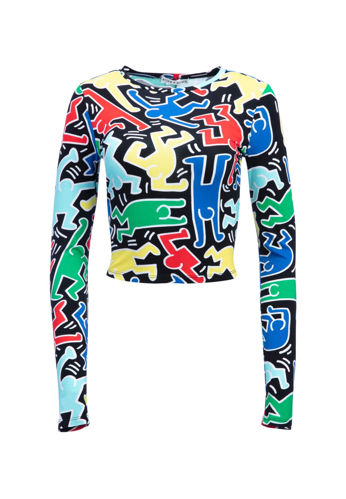 DELAINA LS CREW NK CROP TOP-ALICE + OLIVIA