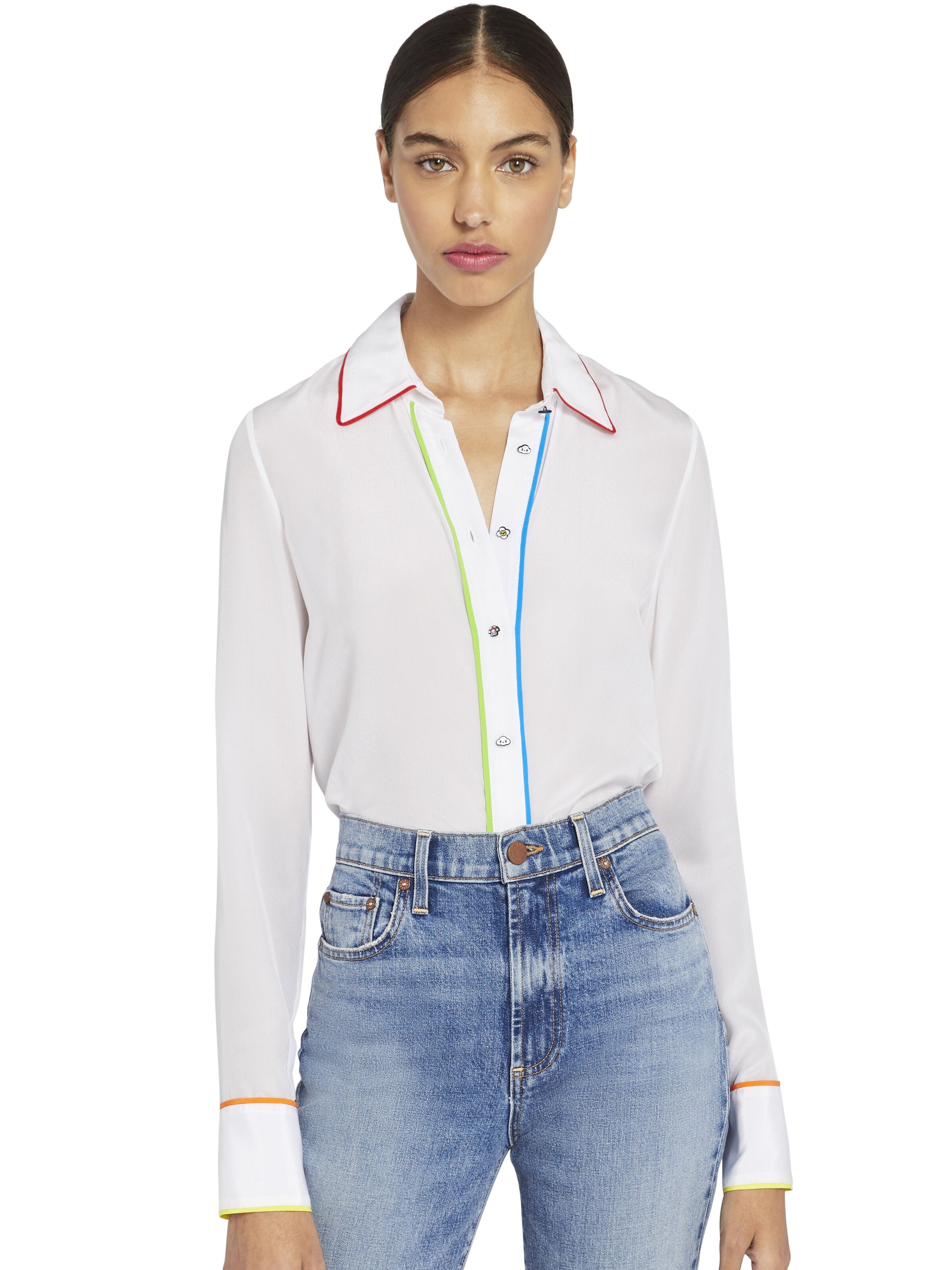 WILLA PAISLEY PLACKET TOP-ALICE + OLIVIA