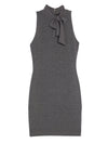 MARY FITTED DRESS W NK TIE-CHARCOAL-ALICE + OLIVIA