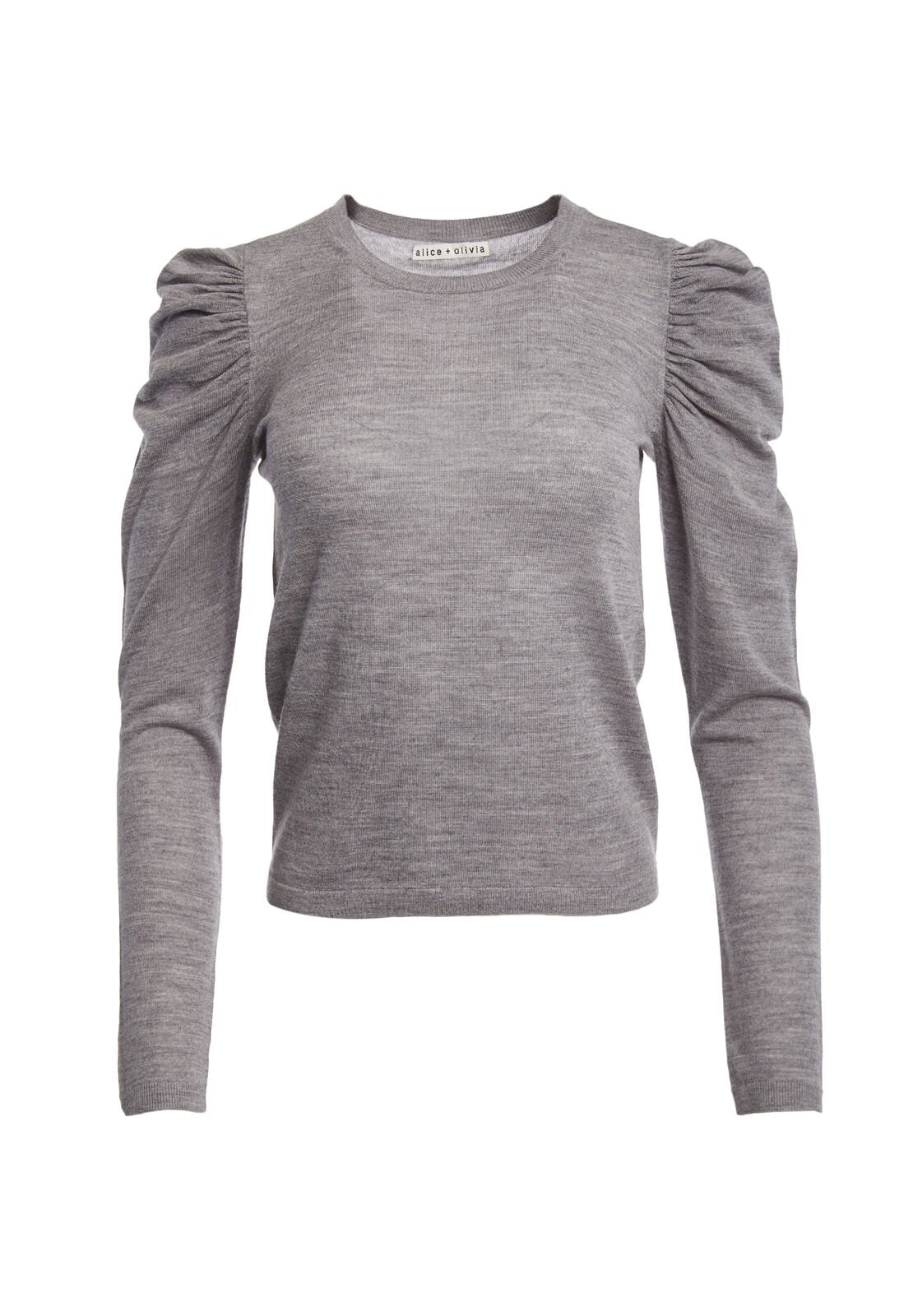 LIDIA GATHERED SLV CREW NK-ALICE + OLIVIA