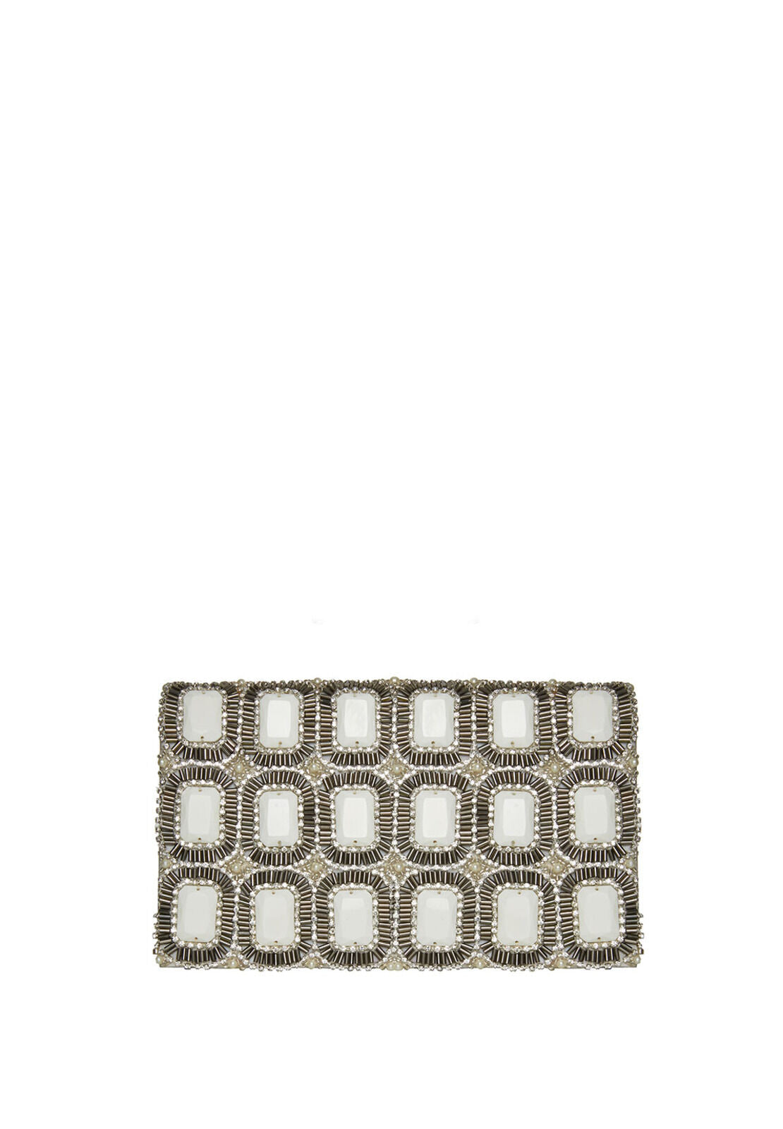 BE BEADED IVRY STN MOTIF CLTCH-ALICE + OLIVIA
