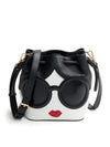 STACEFACE BUCKET BAG-BLACK/OFF WHITE MULTI-ALICE + OLIVIA