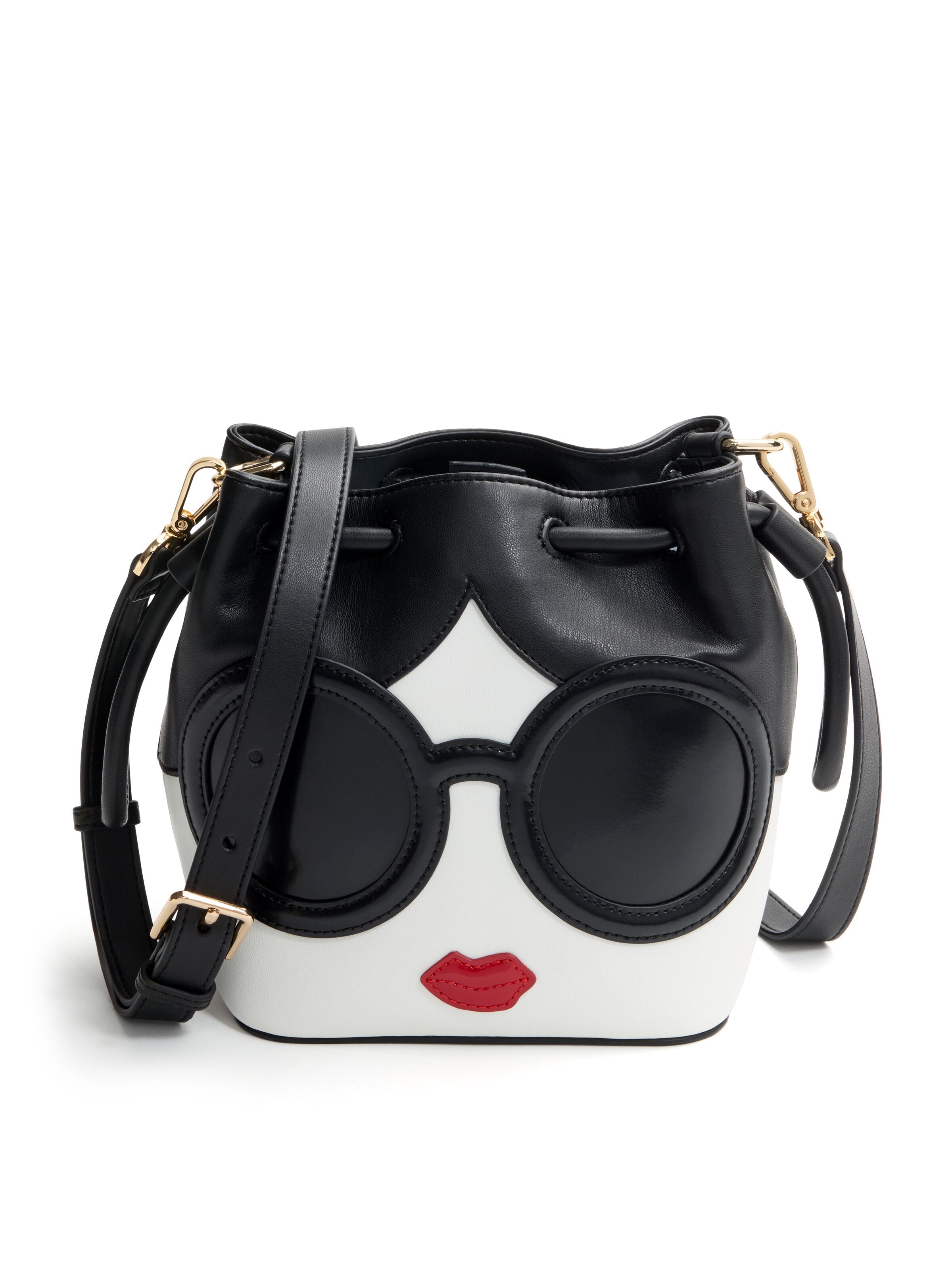 STACEFACE BUCKET BAG-BLACK/OFF WHITE MULTI-ALICE + OLIVIA