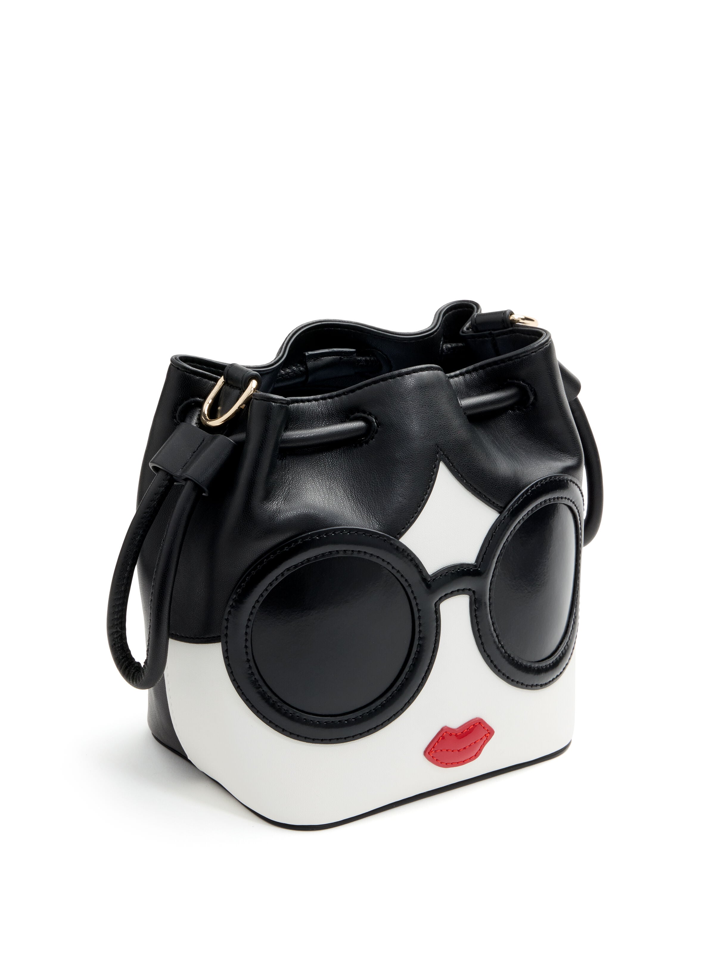 STACEFACE BUCKET BAG-BLACK/OFF WHITE MULTI-ALICE + OLIVIA