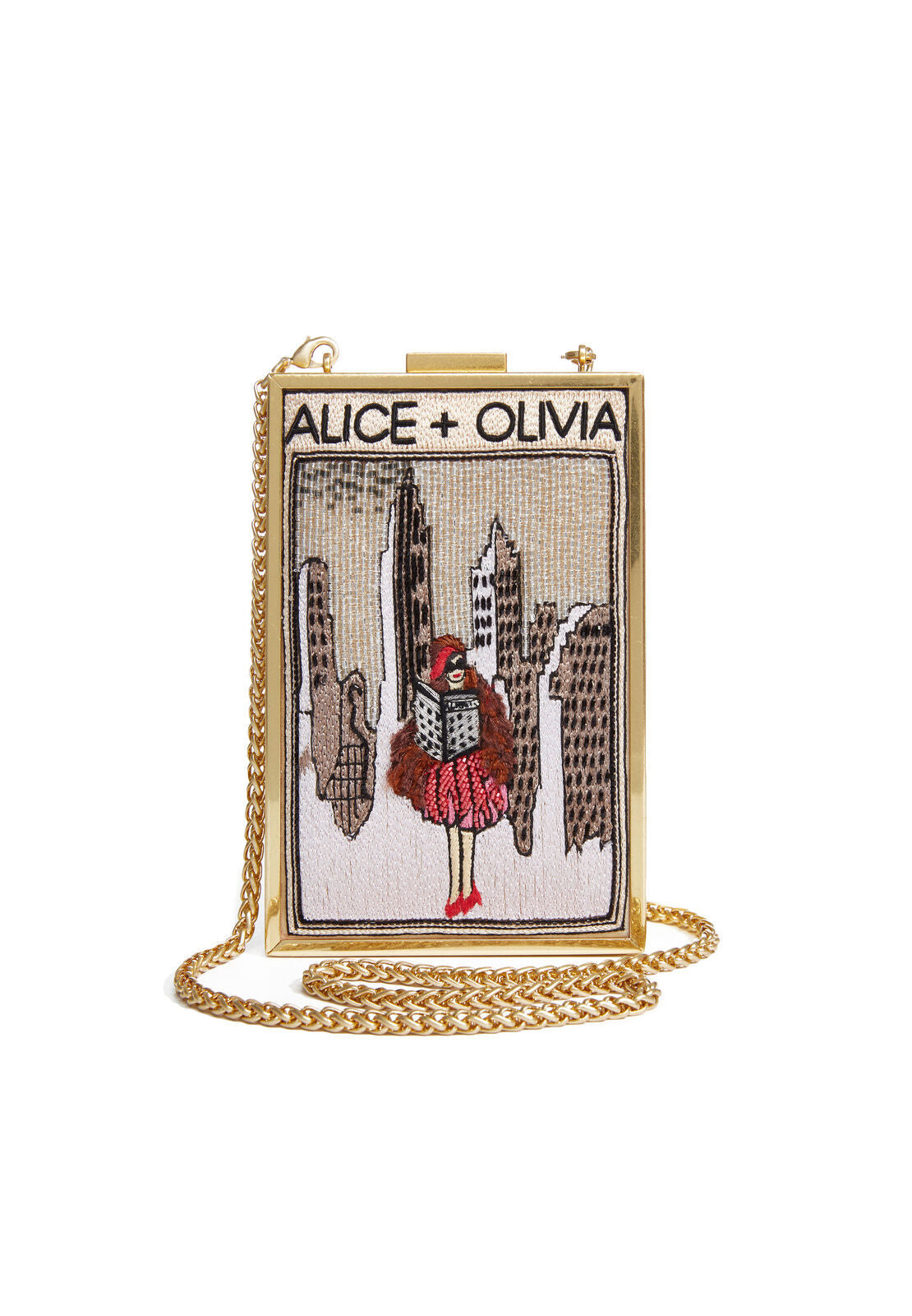 SOPHIA VNTG STC NWYRK NS CLTCH-ALICE + OLIVIA