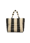 ZOEY WOODEN BEADED BAG-BLACK/WHITE-ALICE + OLIVIA