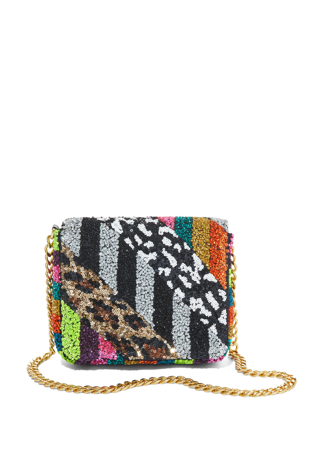 FAYE EMBELL SQUARE FLAP CLUTCH-ALICE + OLIVIA