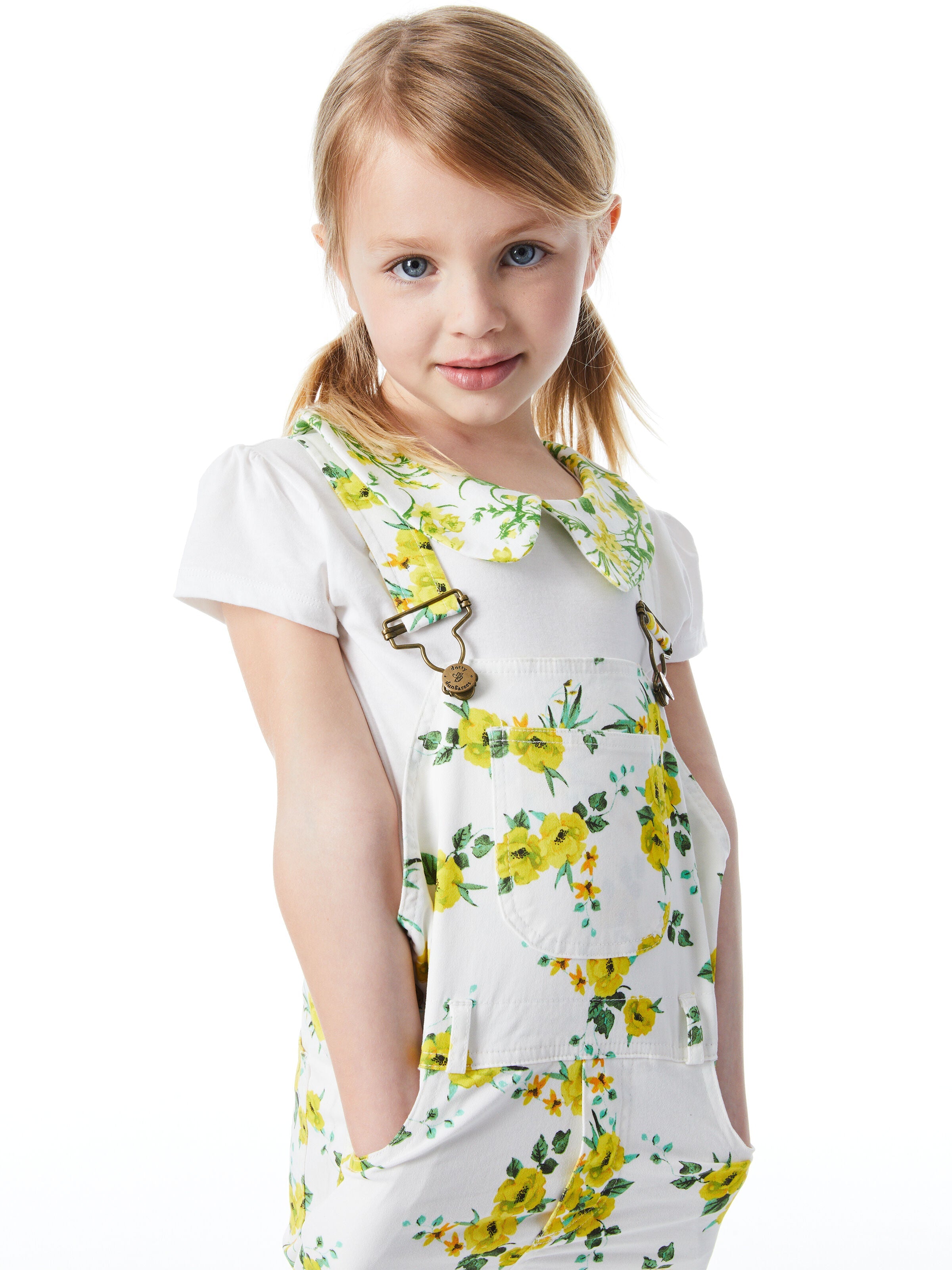 A+O x DOTTY DUNGAREES PETER PAN COLLAR TOP-ALICE + OLIVIA