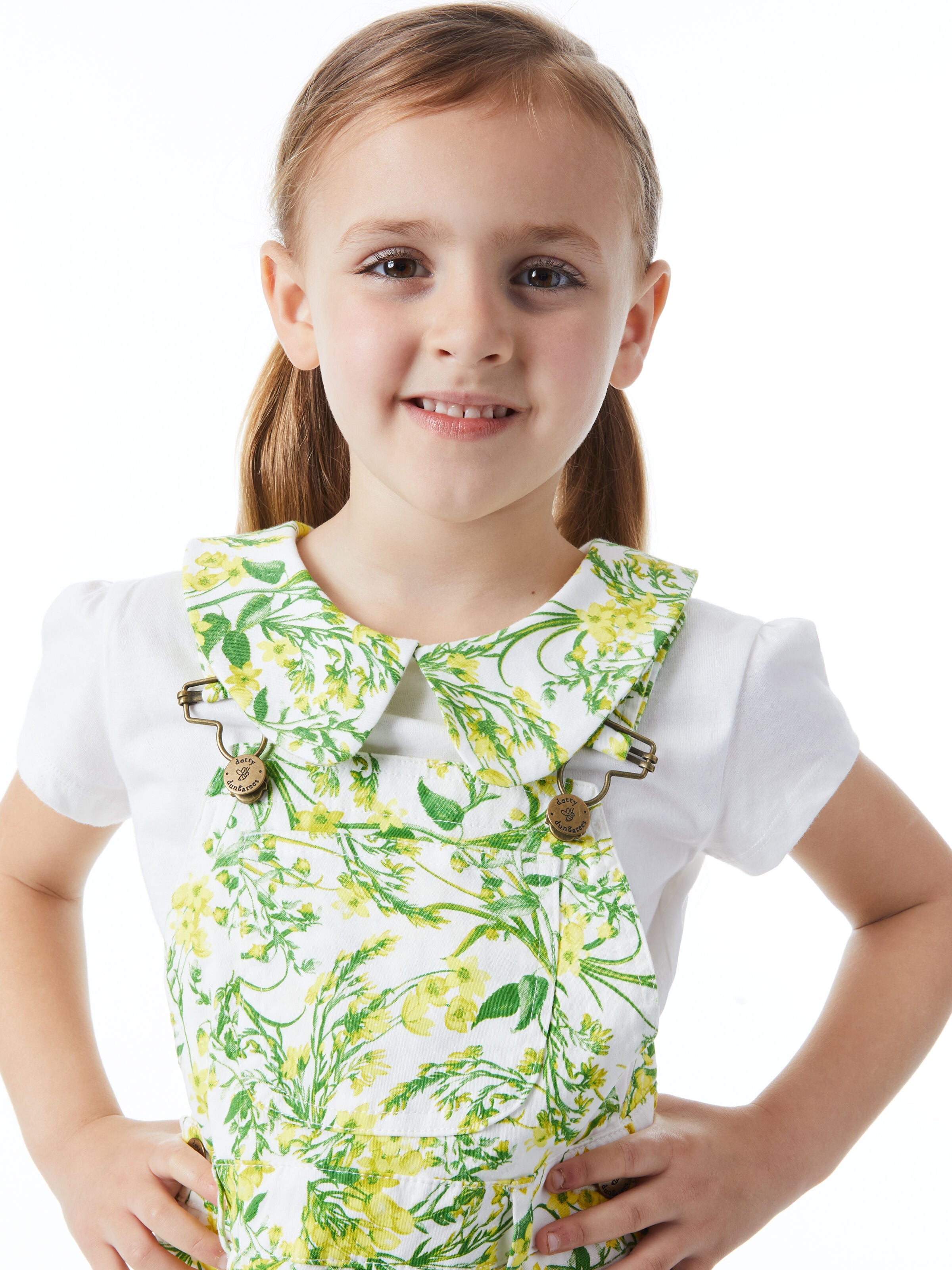 A+O x DOTTY DUNGAREES PETER PAN COLLAR TOP-ALICE + OLIVIA